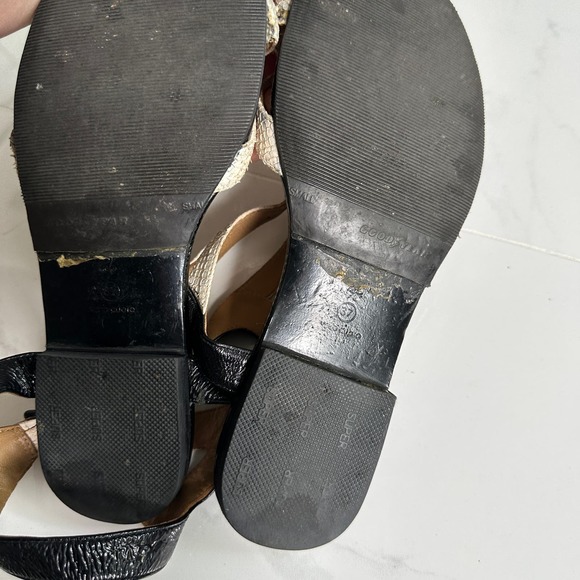 3.1 PHILLIP LIM Snake Skin Print Leather Buckle Ankle Strap Sandals Size 37 - Picture 4 of 6